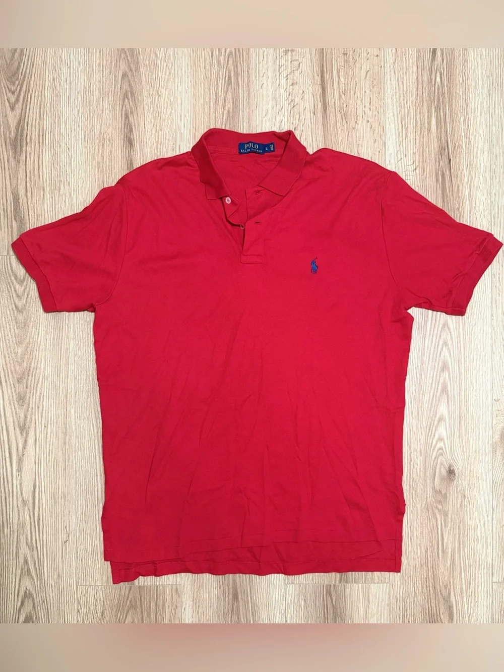 Polo by Ralph Lauren Red Polo with Blue Pony Embroidery